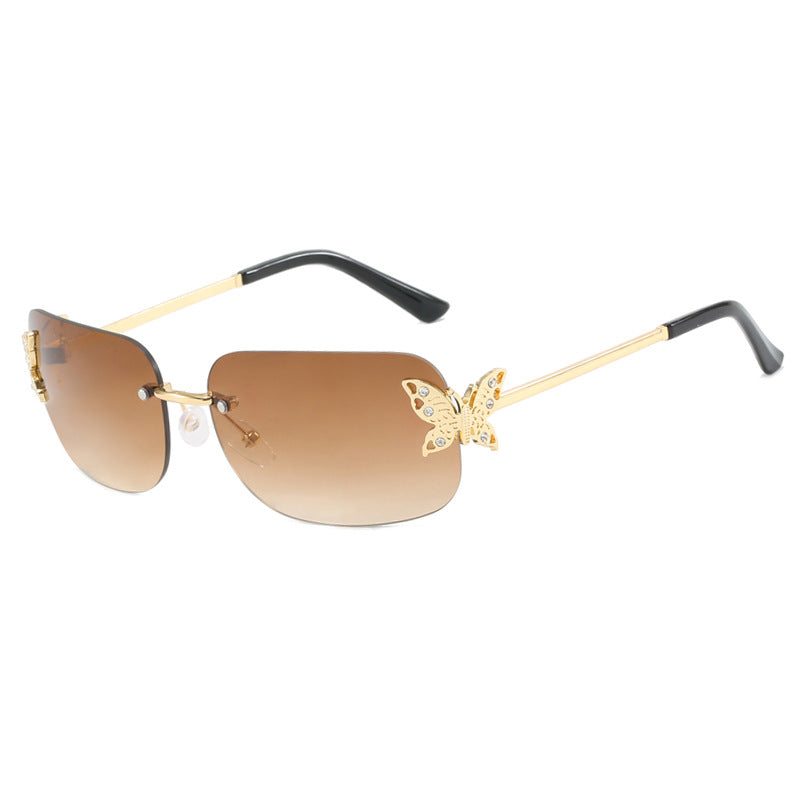 Damen modische Sonnenbrille mit filigranem Schmetterlingsdesign und schützenden Gläsern Brehn