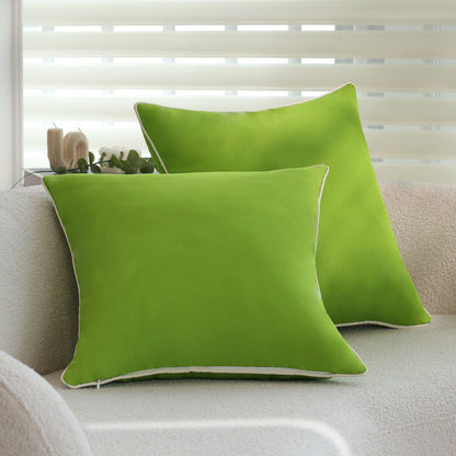 Quadratischer Soft‑Touch Kissenbezug mit kontrastierender Paspel und verdecktem Reißverschluss Brehn