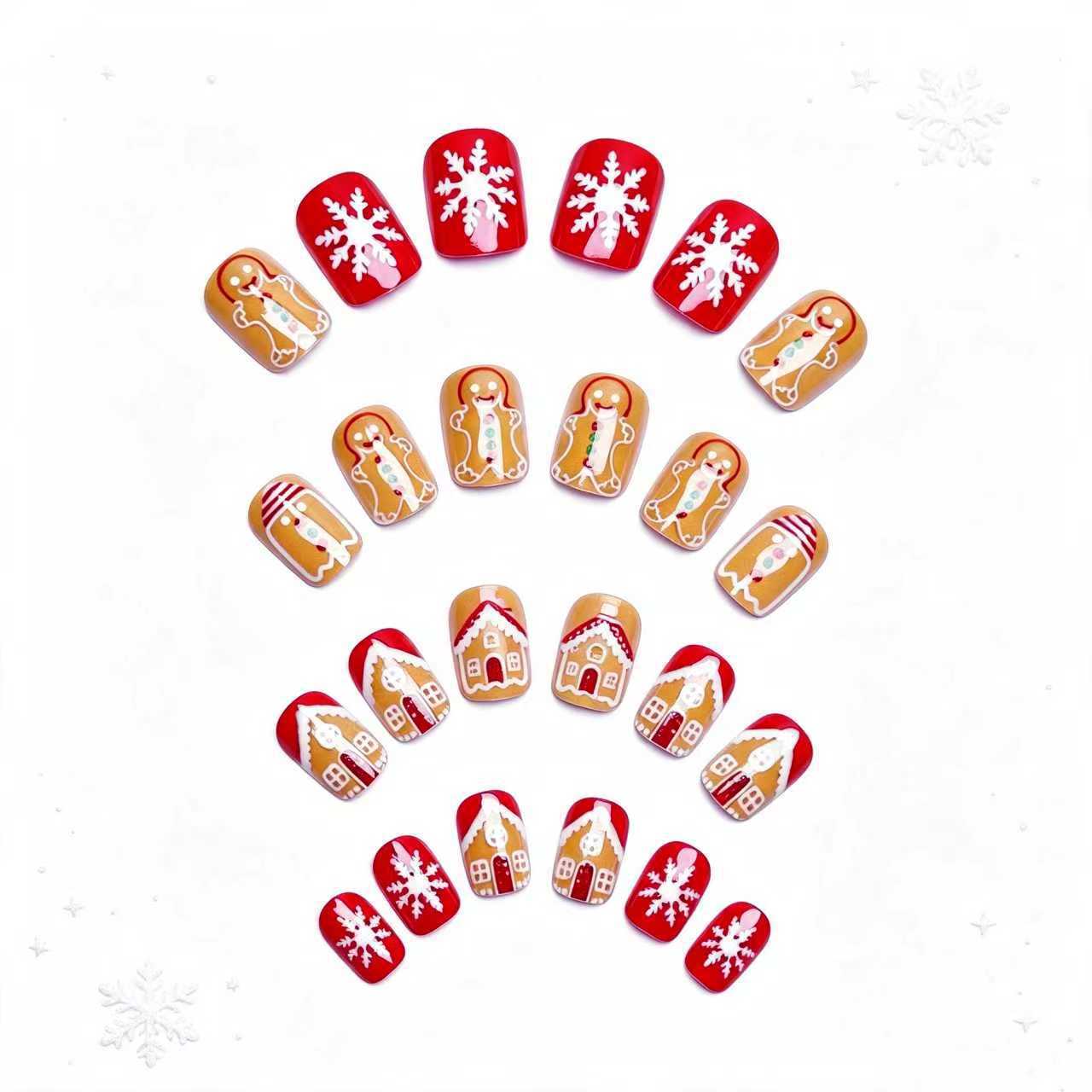 Kunstnägel Im Weihnachtlichen Lebkuchenhaus-Design Brehn