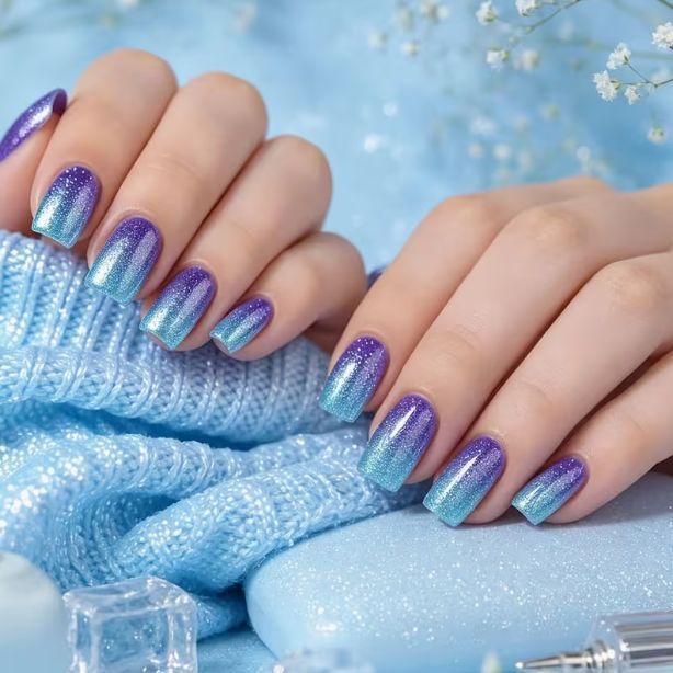 Gradient Glitter Nagelkunst Brehn