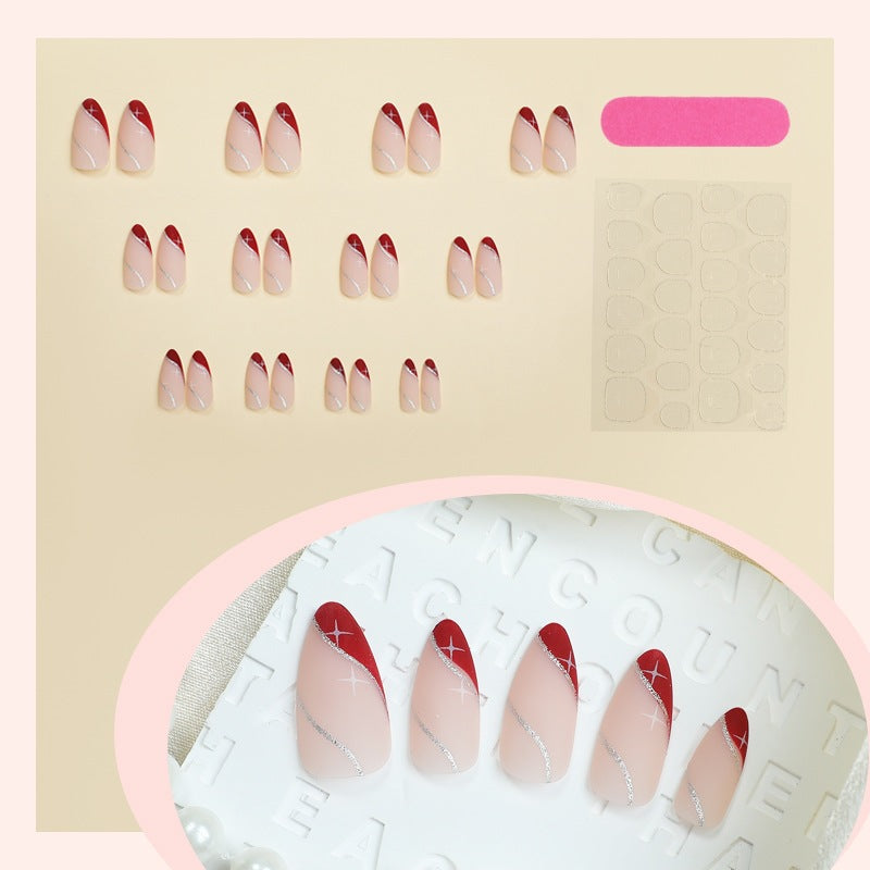 Kunstnagelset mit Eleganten Farbverlauf und Glitzerakzenten Brehn