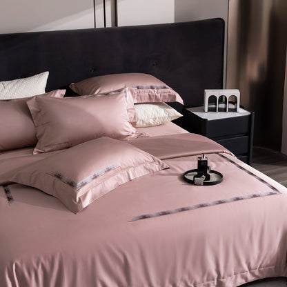 Luxus ägyptisches Baumwollsatin Bettwäsche Set mit besticktem Rand