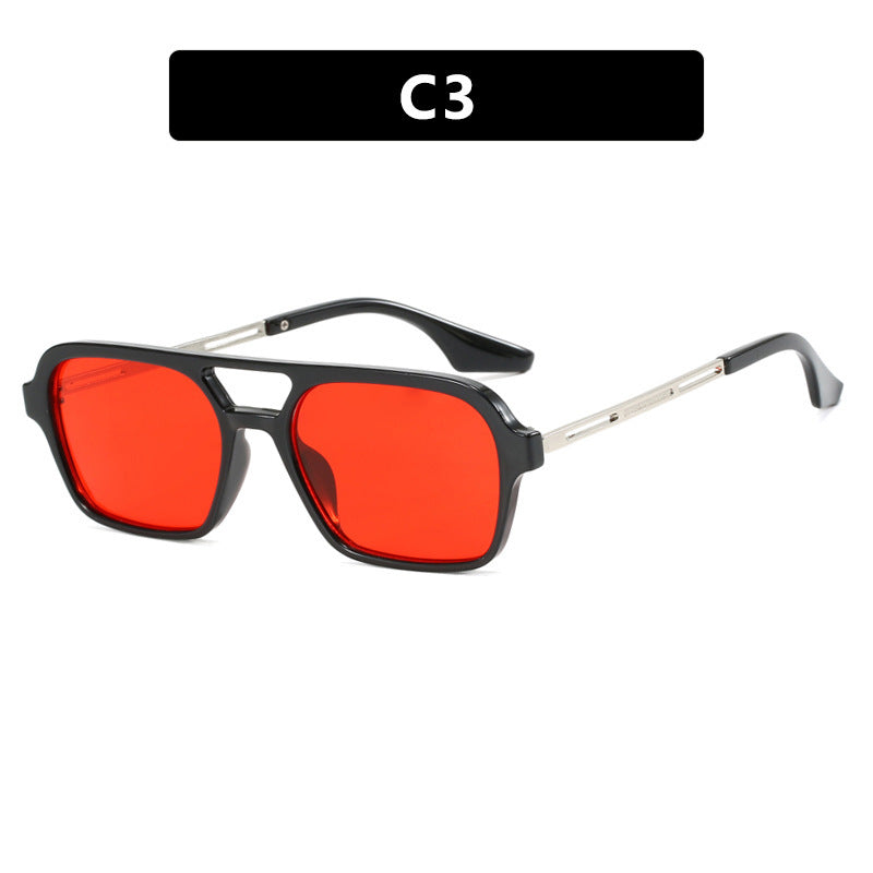 Damen auffällige quadratische Sonnenbrille mit transparentem Rahmen Brehn