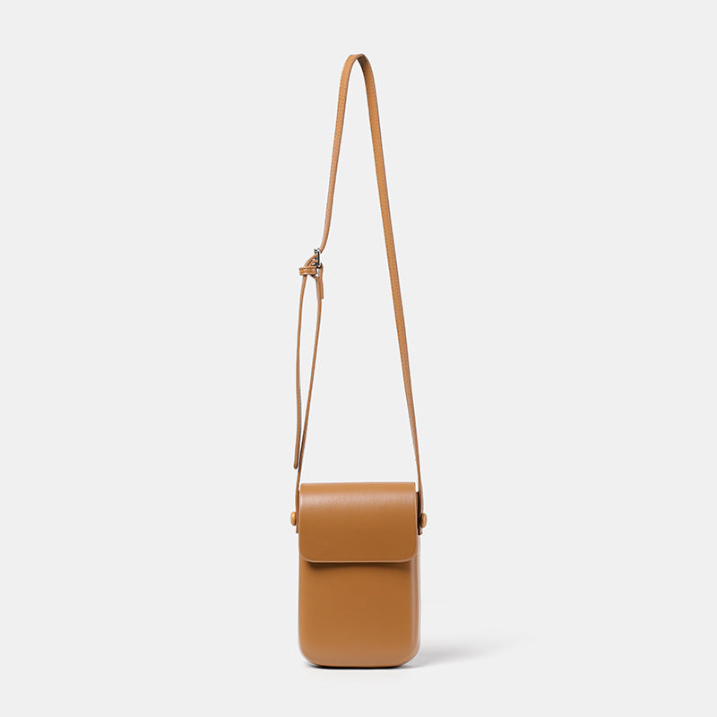 Kompakte Leder Crossbody Pouch Brehn