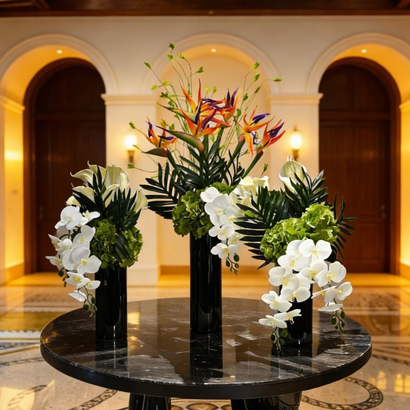 Elegantes Faux-Orchideen-Blumenzentrum