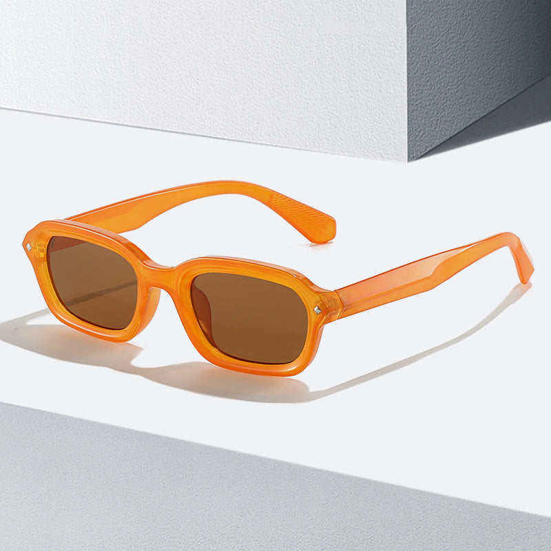 Damen Trendige rechteckige Sonnenbrille mit vollständig transparentem Rahmen und UV-Schutz Brehn