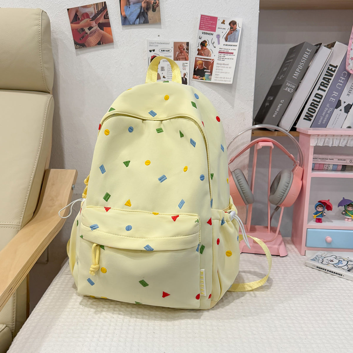 Stylische Mehrfarbige-Pünktchen-Rucksack Brehn