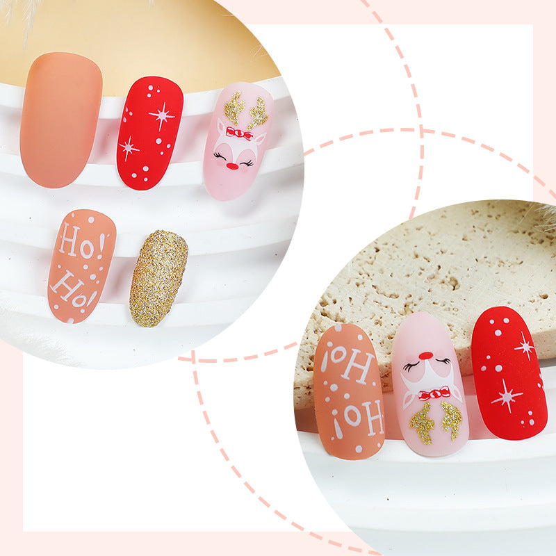 Festliches Urlaub Press-On Nagelset Brehn