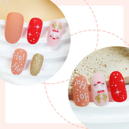 Festliches Urlaub Press-On Nagelset Brehn