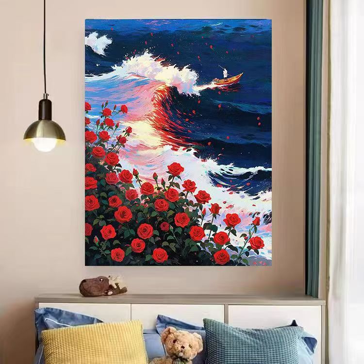 Herz- und Blumenwirbel Leinwandkunstwerk Brehn