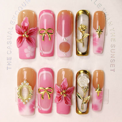Kunstnagelset mit floralen Motiven Brehn