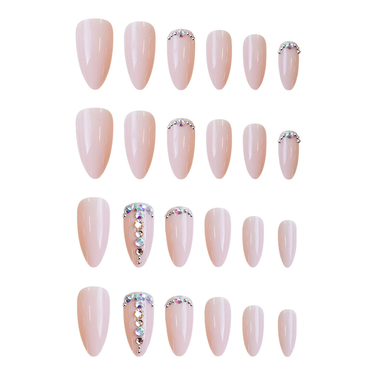 Kunstnagelset mit eleganten Glitzerakzenten Brehn