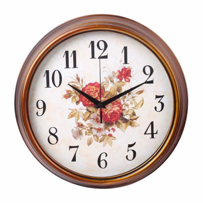 Vintage Wanduhr mit Floraler Dekoration Brehn