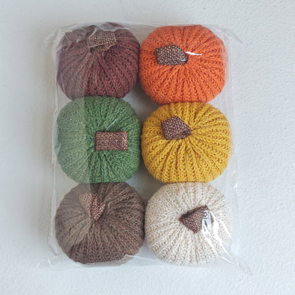 Strick-Deko-Kürbis-Set handgearbeitetes Herbst-Tischdekor