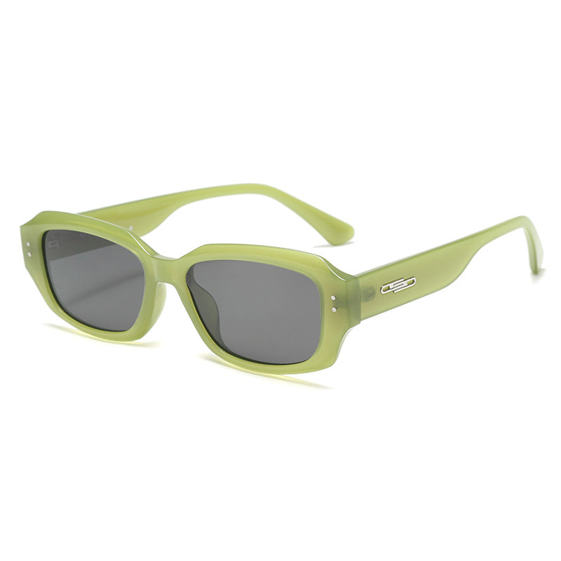 Damen modische quadratische Sonnenbrille mit innovativem transparentem Rahmen Brehn