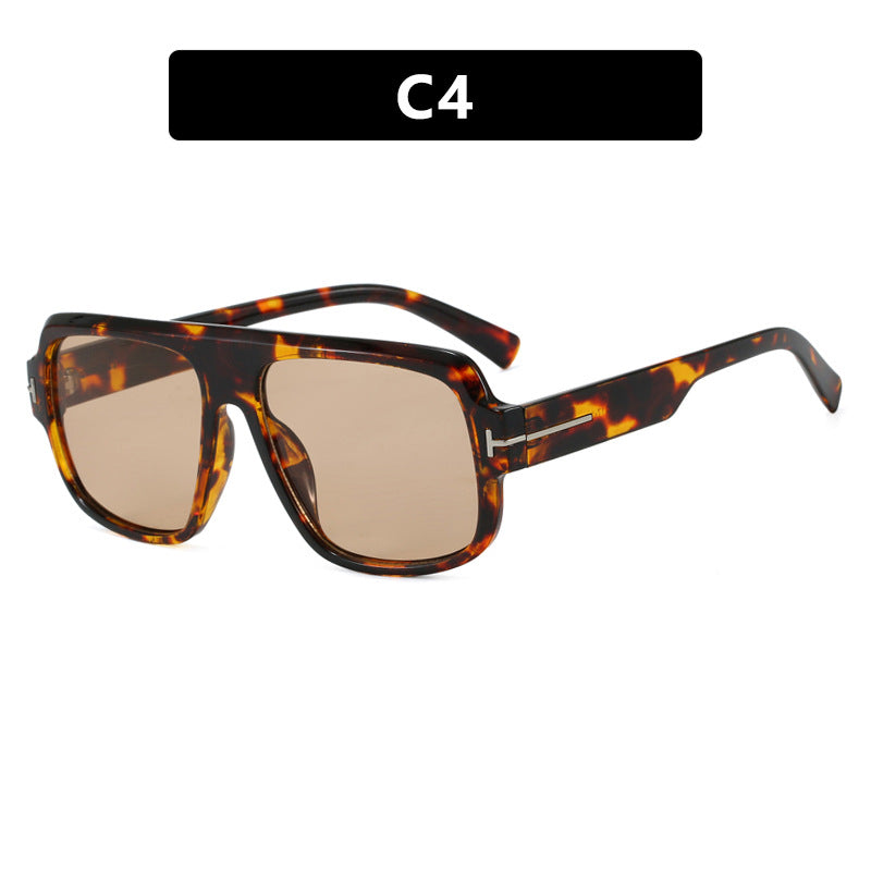 Damen modische quadratische Sonnenbrille mit trendigem Schildkrötenmuster Brehn