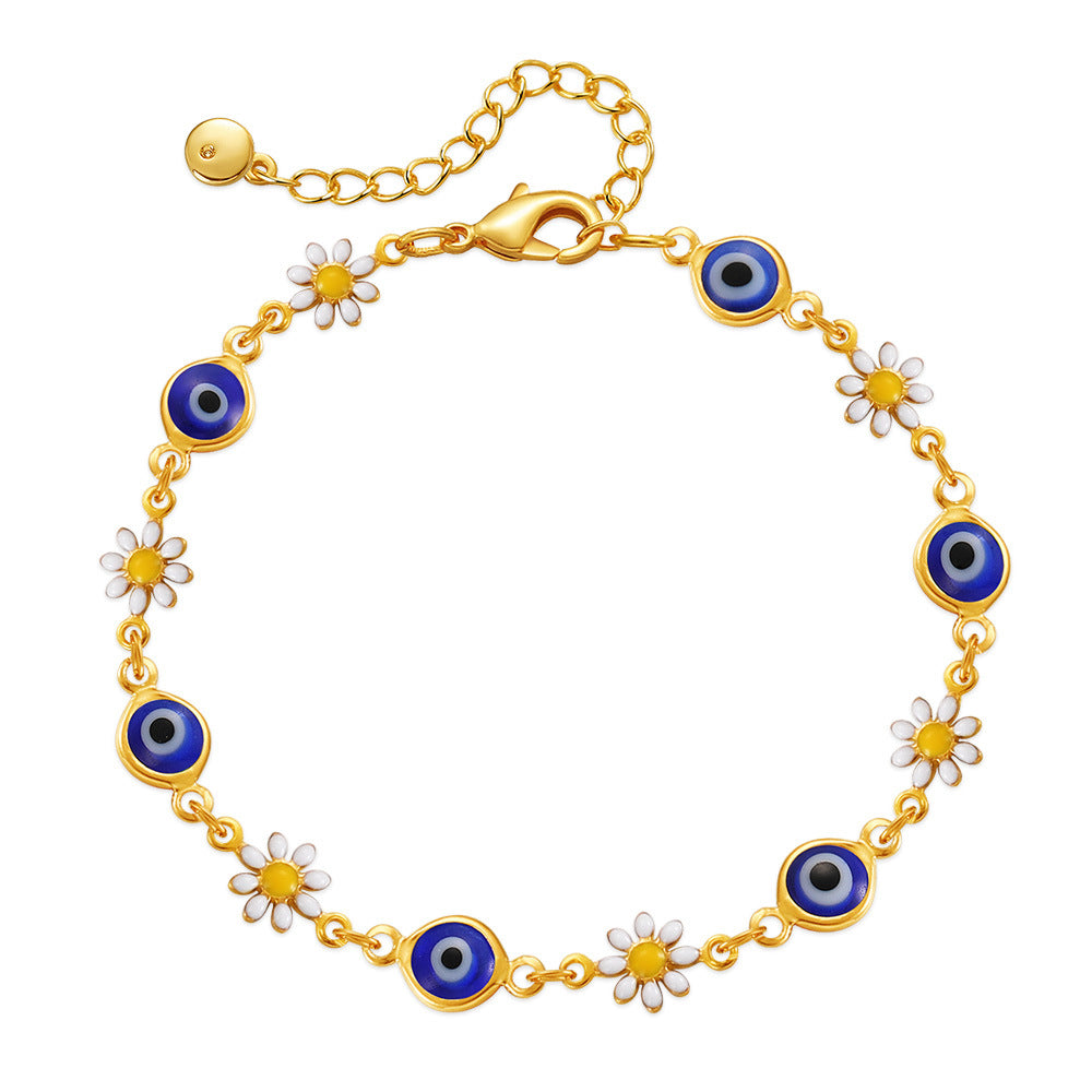 Floral Evil Eye Charm Fußkette Brehn