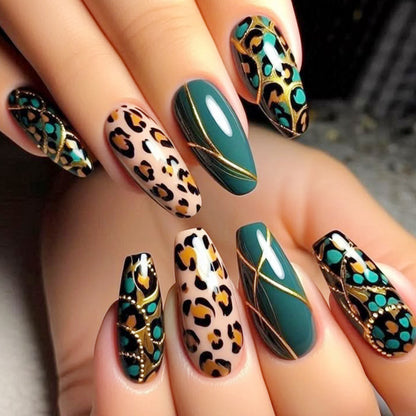 Exotische Tierdruck Stiletto Nagelkunst Extensions Brehn