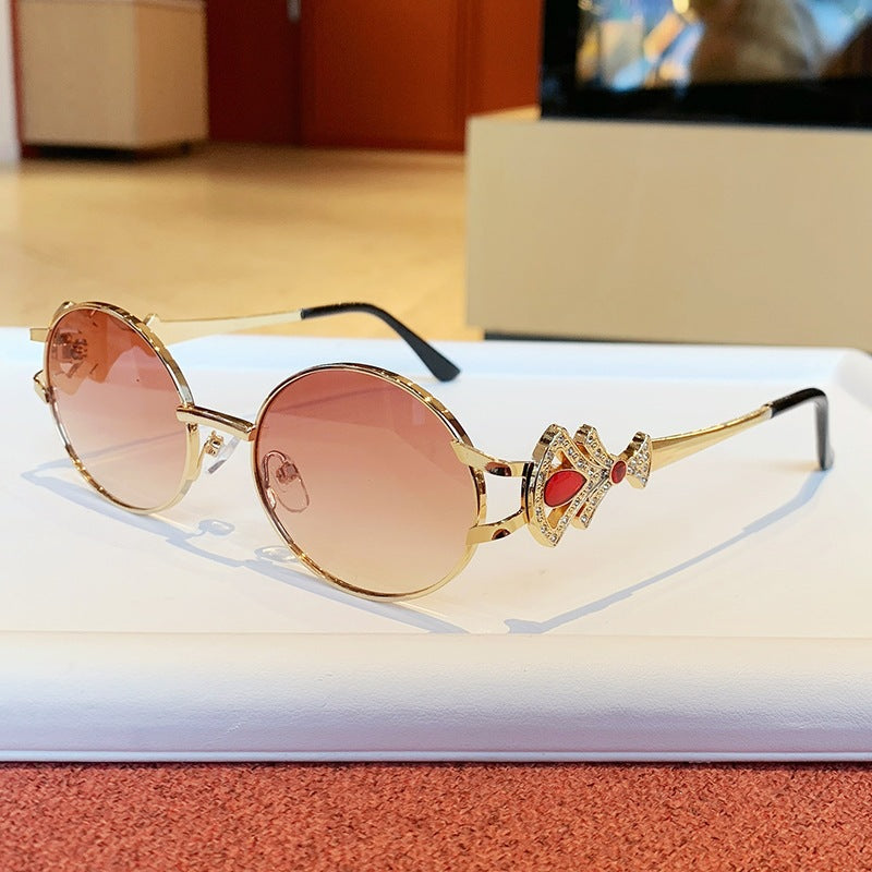 Damen elegante rechteckige Sonnenbrille mit glamourösen Verzierungen Brehn