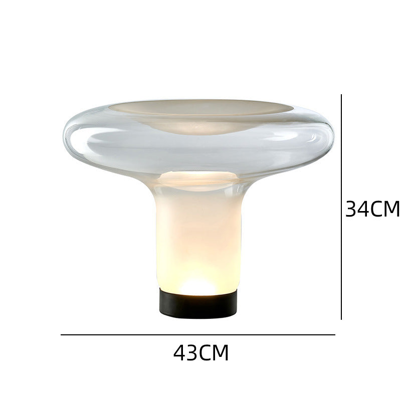 Moderne skulpturale Glas-Tischlampe