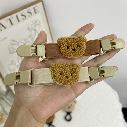 Plüsch Teddy Schnullerclip mit Sicherheitsverschluss und elastischem Band