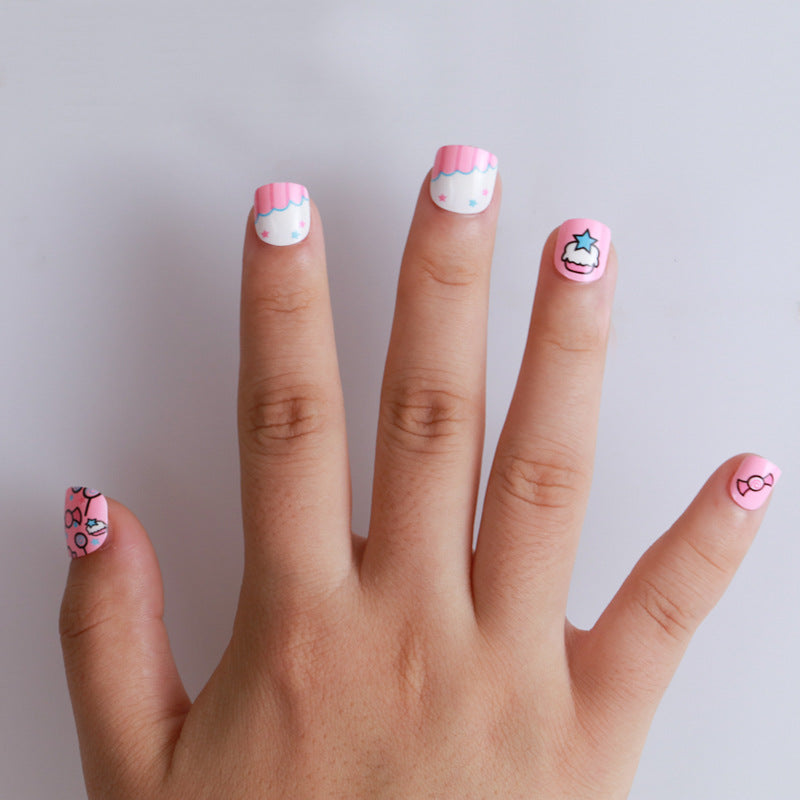 Verspielt Cartoon-Tier Press-On Nagelset Brehn