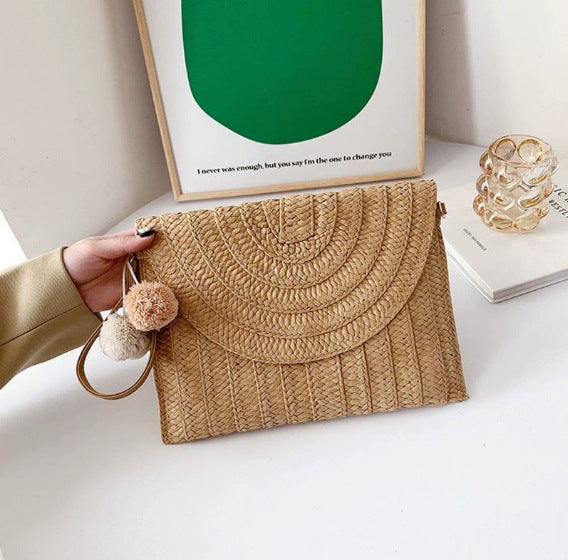 Damen Clutch aus geflochtenem Naturmaterial Brehn