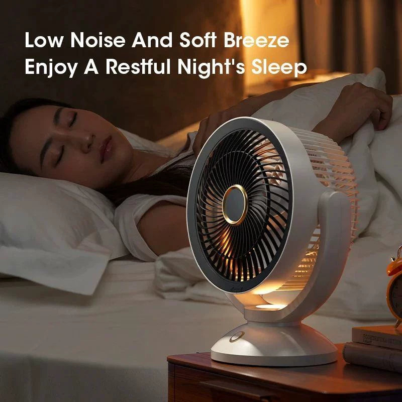 Unisex Einheitsgröße kompakter oszillierender Tischventilator mit verstellbarem Neigungswinkel, leisem bürstenlosem Motor und USB-Ladung Brehn