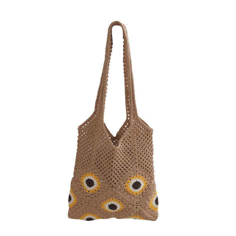 Handgefertigte Jute Tasche mit Buntem Blumenmuster Brehn
