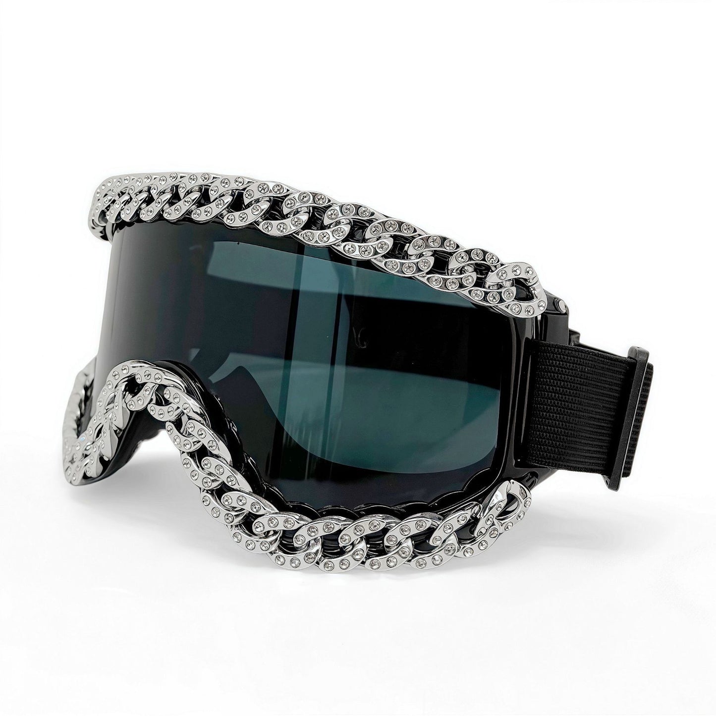 Unisex Skibrille mit funkelndem Kristallrahmen Brehn