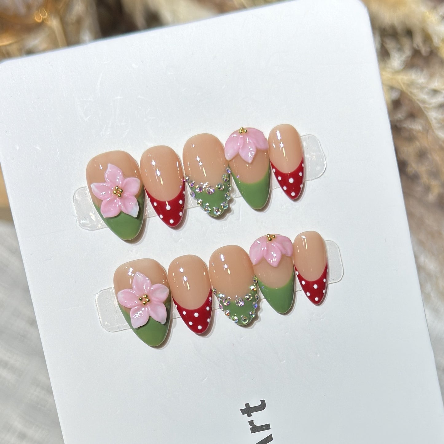 Blumenmuster Dekorativer Press-On Nagelset Brehn 1788224030