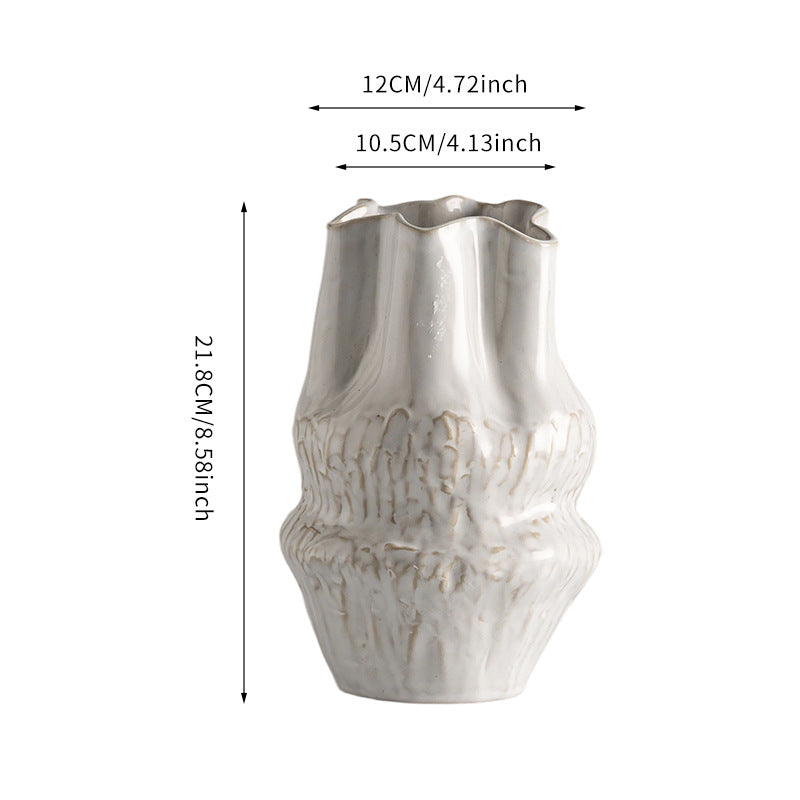 Handgefertigte Texturierte Keramische Dekorative Blumenvase