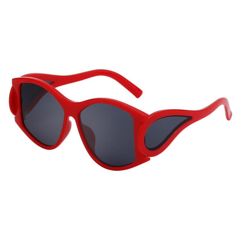 Damen moderne Cat-Eye Sonnenbrille mit einzigartigem Rahmen und UV-Schutz Brehn