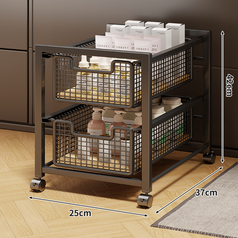 Unter-Schrank Gleitender Drei-Ebenen Mesh Korb Organizer mit Abnehmbaren Behältern