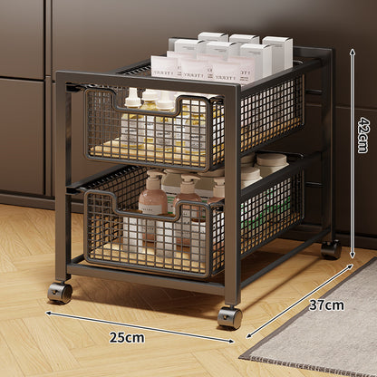 Unter-Schrank Gleitender Drei-Ebenen Mesh Korb Organizer mit Abnehmbaren Behältern