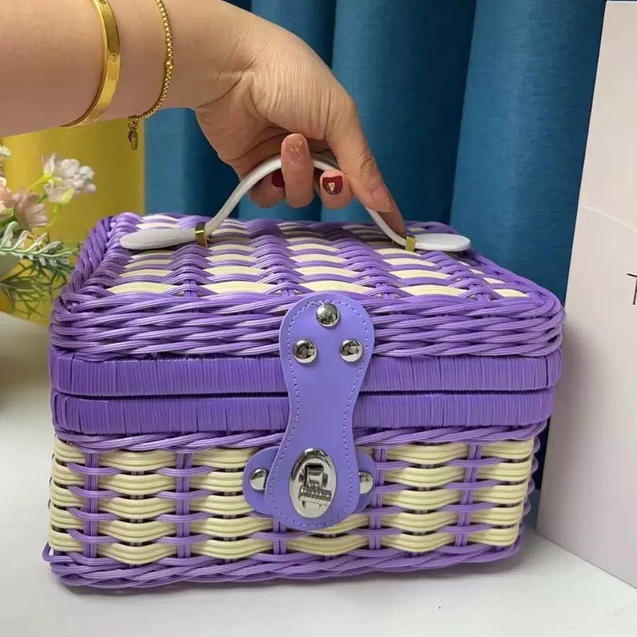 Damen Robuster Rattan Aufbewahrungskoffer Brehn