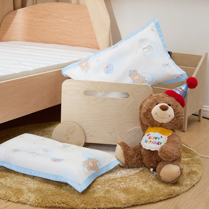 Dekoratives Baumwollkissenbezug-Set mit Cartoon-Tierdruck und Satinrand