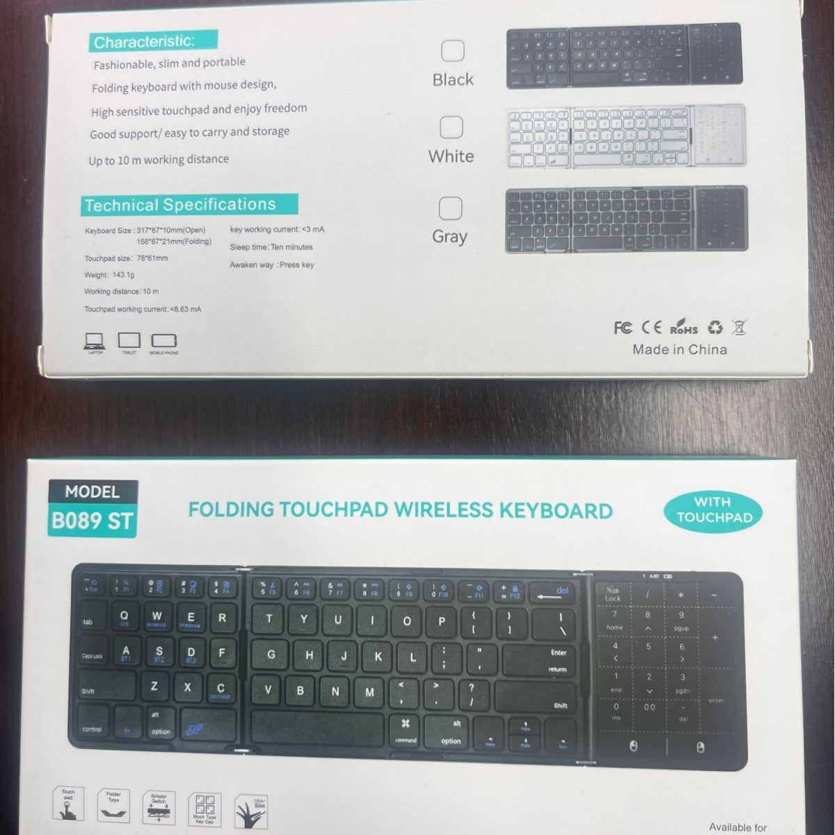 Kompakte Bluetooth-Tastatur mit Ziffernblock Brehn