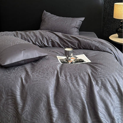 Bettbezug-Set aus Baumwoll-Satin mit dezenter Zebrajacquardstruktur Brehn