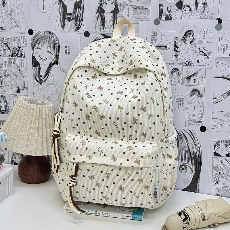 Lässiger gemusterter Stoff Schulrucksack