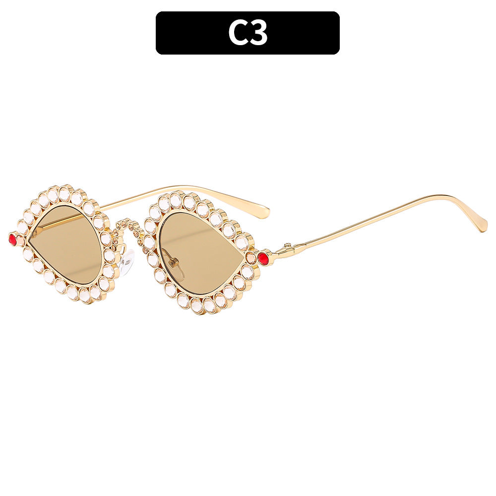 Dekorative Strass Katzenaugen Sonnenbrille