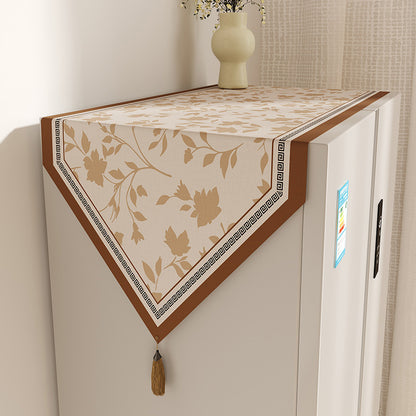 Refrigerator Top Floral Jacquard Runner with Tassel