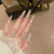 Premium Stiletto Press-On Nagelkunst Set mit Edelsteinakzenten Brehn