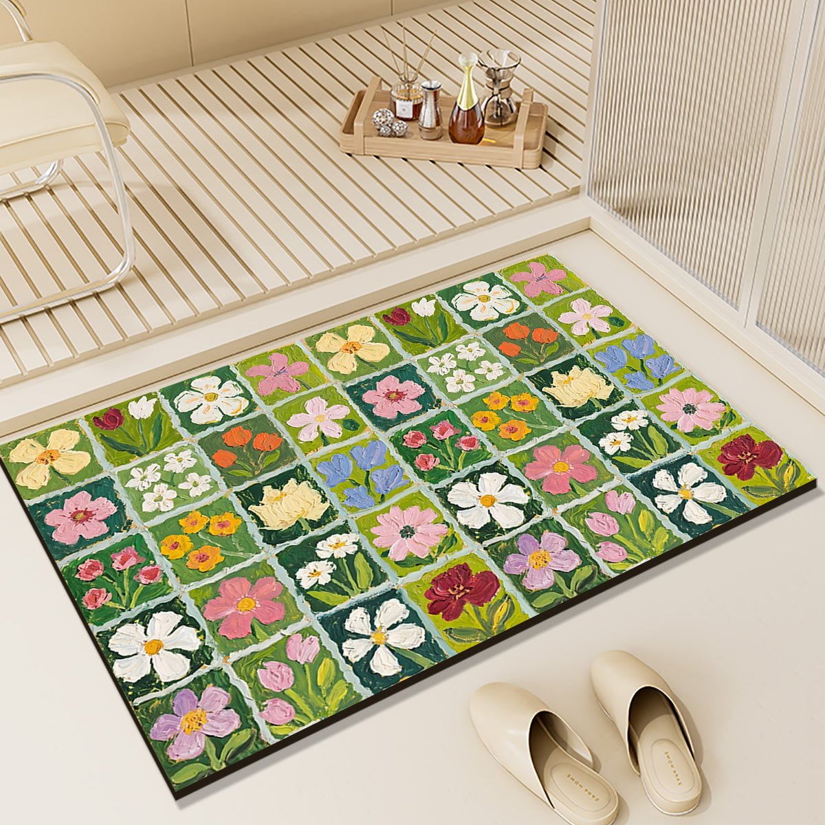 Blumenmuster Eingangsmatte