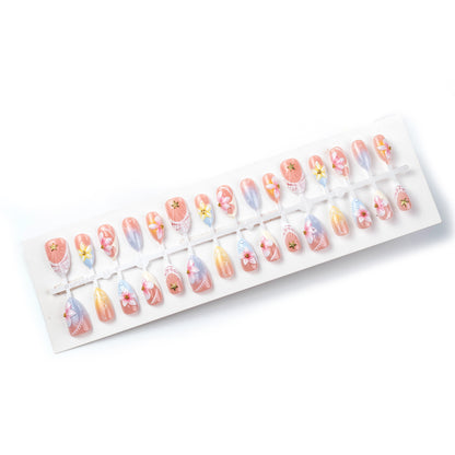 Blumenmuster Press-On Nagelkunst Set Brehn