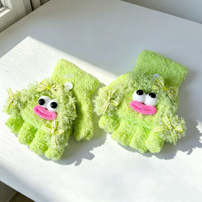 Niedliche Plüsch-Charakter-Fingerlose Handschuhe Brehn