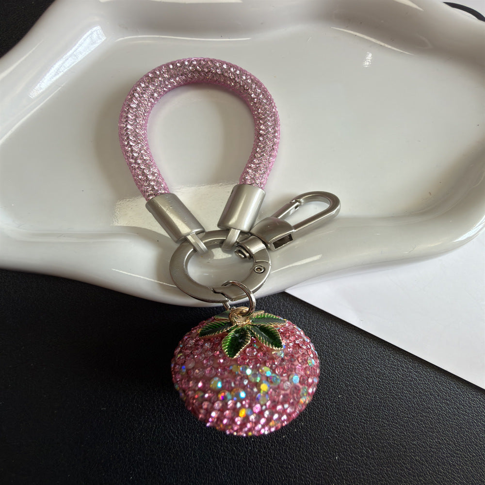 Glitzernde Erdbeer Charm Schlüsselanhänger Brehn