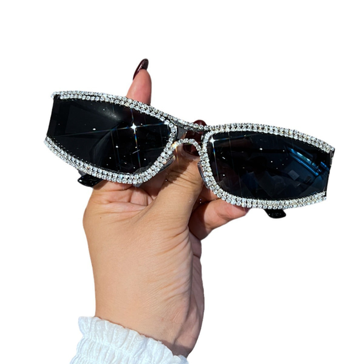 Damen Glamouröse Vintage-Sonnenbrille mit Strassbesatz Brehn