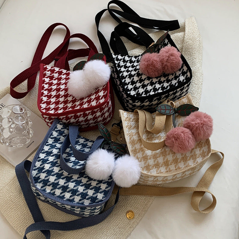 Hahnentritt-Muster Tote-Bag