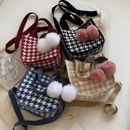 Hahnentritt-Muster Tote-Bag